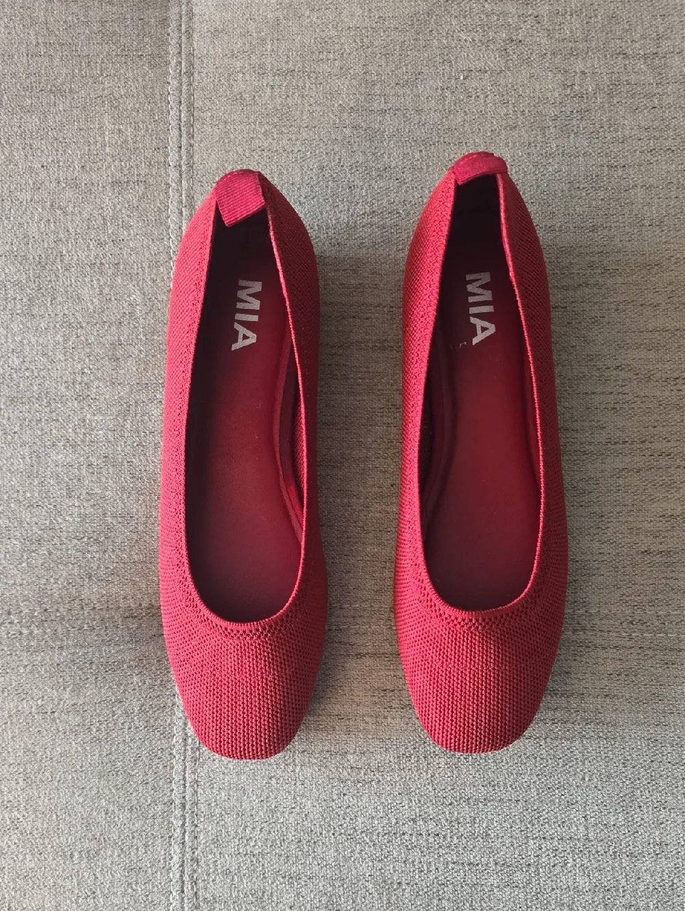 MIA Red Knit Ballet Flats